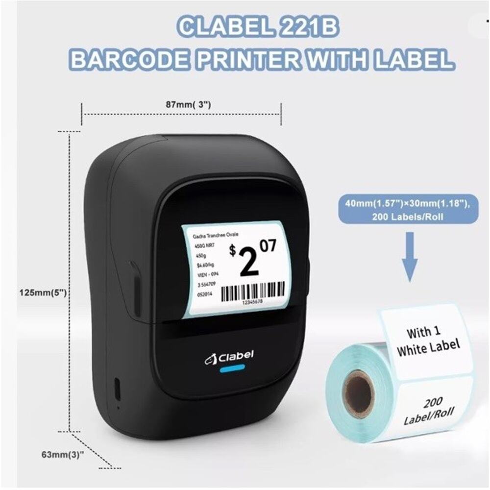Thermal Portable Bluetooth Label Maker Machine App Templates Labels Sz 78"-1.96"